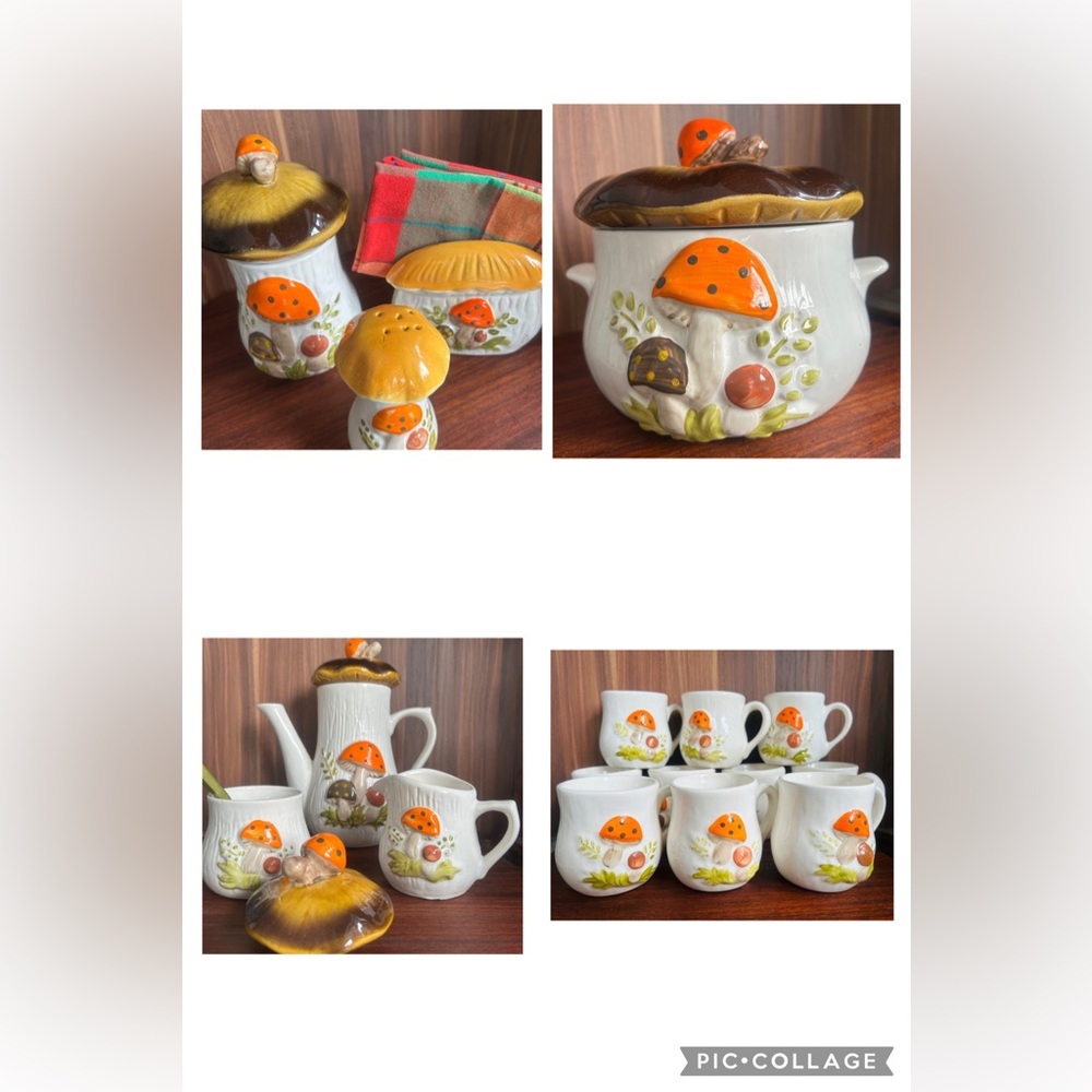 Ensemble Merry mushrooms/Sears 1970 vintage de 21 items (25 mcx)